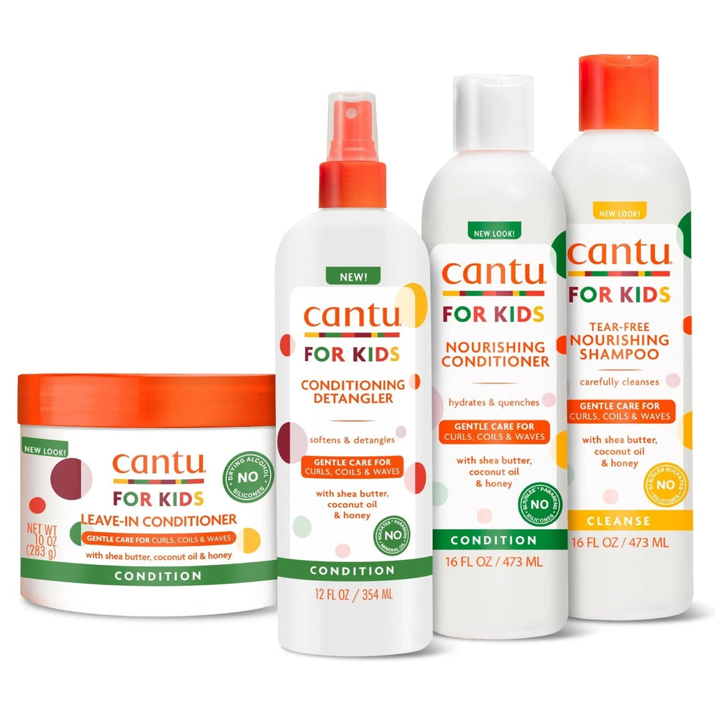 Kids Haircare Set - Large Shampoo, Conditioner, Detangler & Leave-In